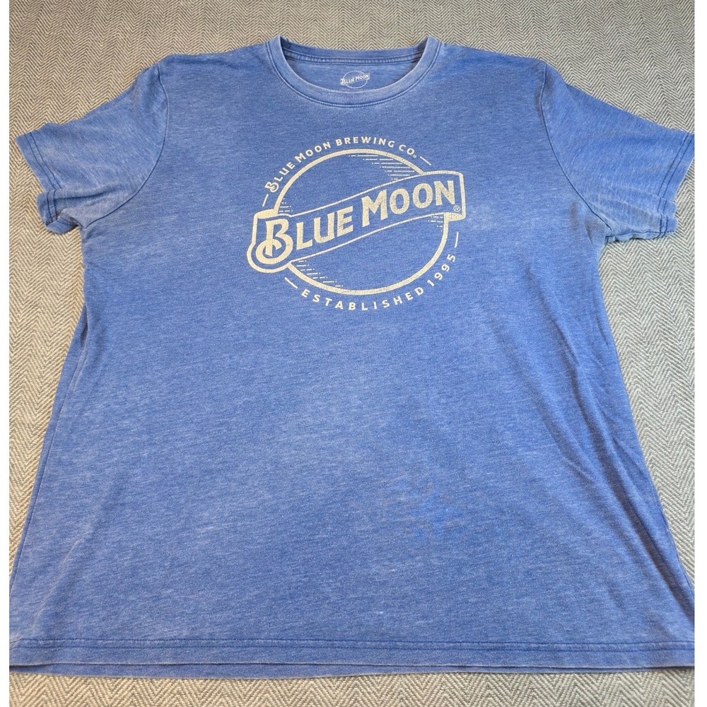 Lucky Brand Blue Moon Brewing Co Graphic Tee Mens XXL Blue Short Sleeve T-Shirt